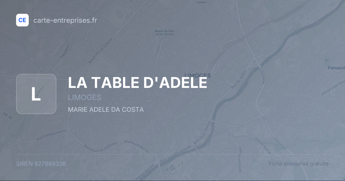 LA TABLE D'ADELE — 827989336 — fiche entreprise
