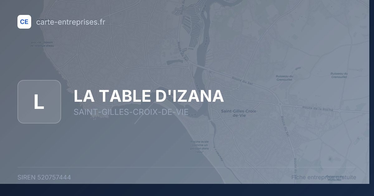 LA TABLE D'IZANA — 520757444 — fiche entreprise