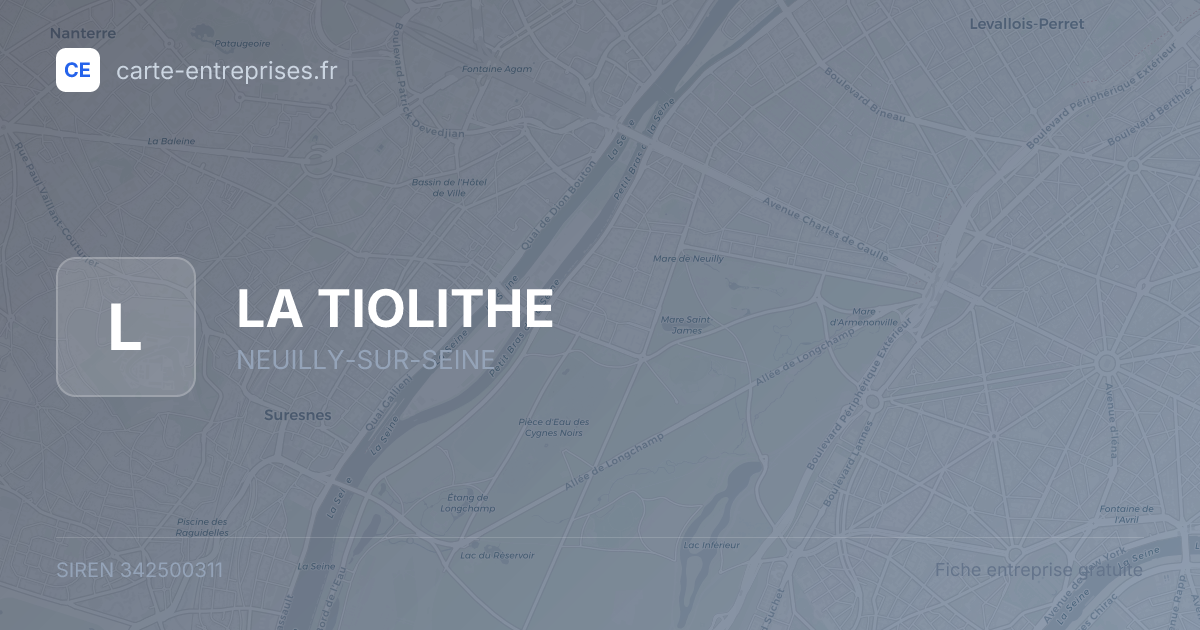 LA TIOLITHE — 342500311 — fiche entreprise