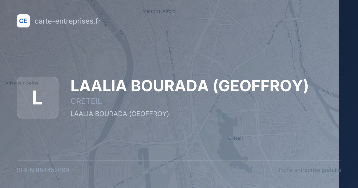 LAALIA BOURADA (GEOFFROY) — 884452699 — fiche entreprise
