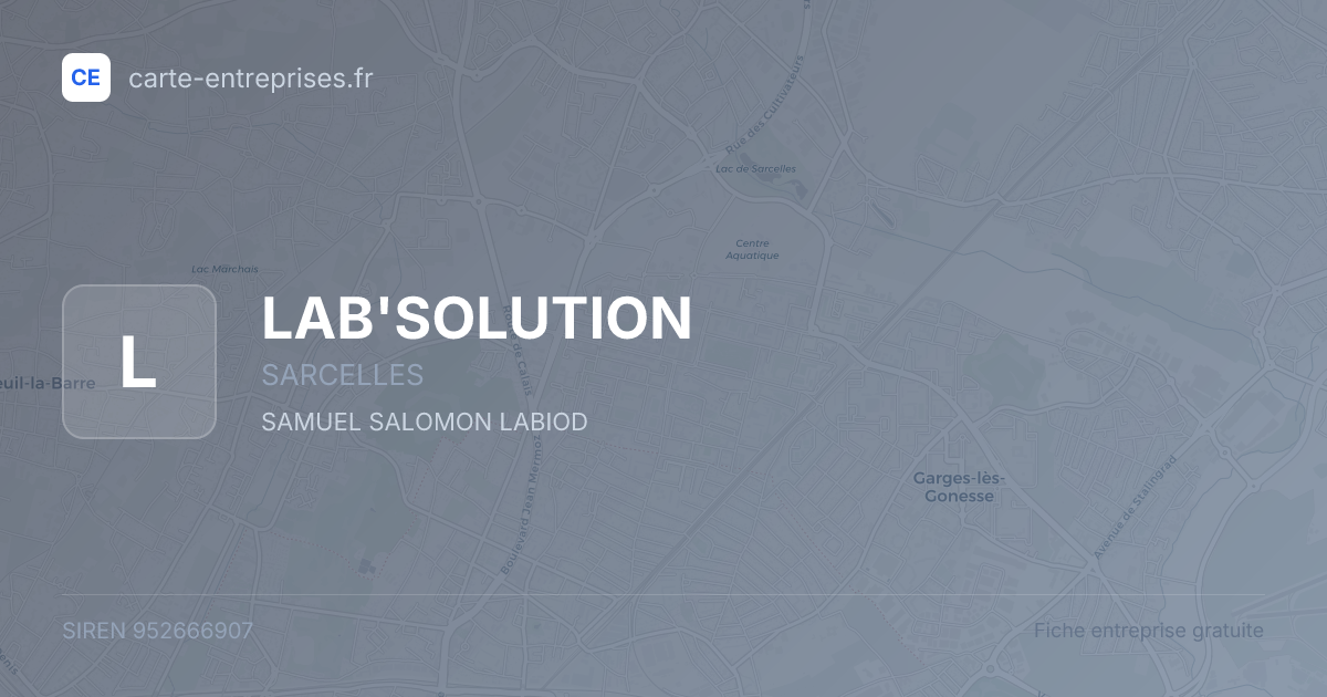 LAB'SOLUTION — 952666907 — fiche entreprise