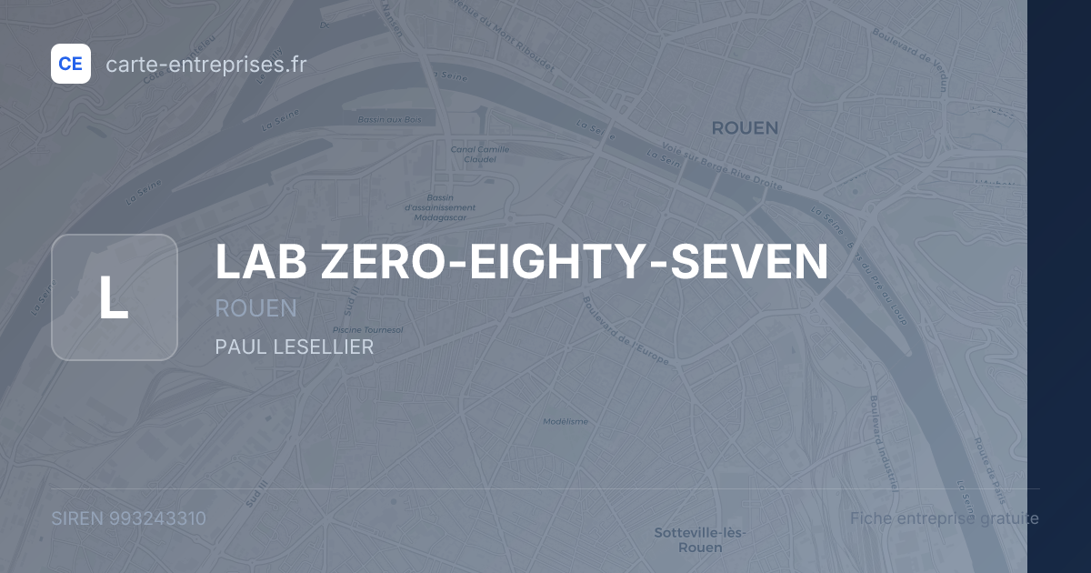 LAB ZERO-EIGHTY-SEVEN — 993243310 — fiche entreprise