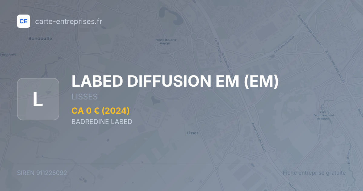LABED DIFFUSION EM (EM) — 911225092 — fiche entreprise