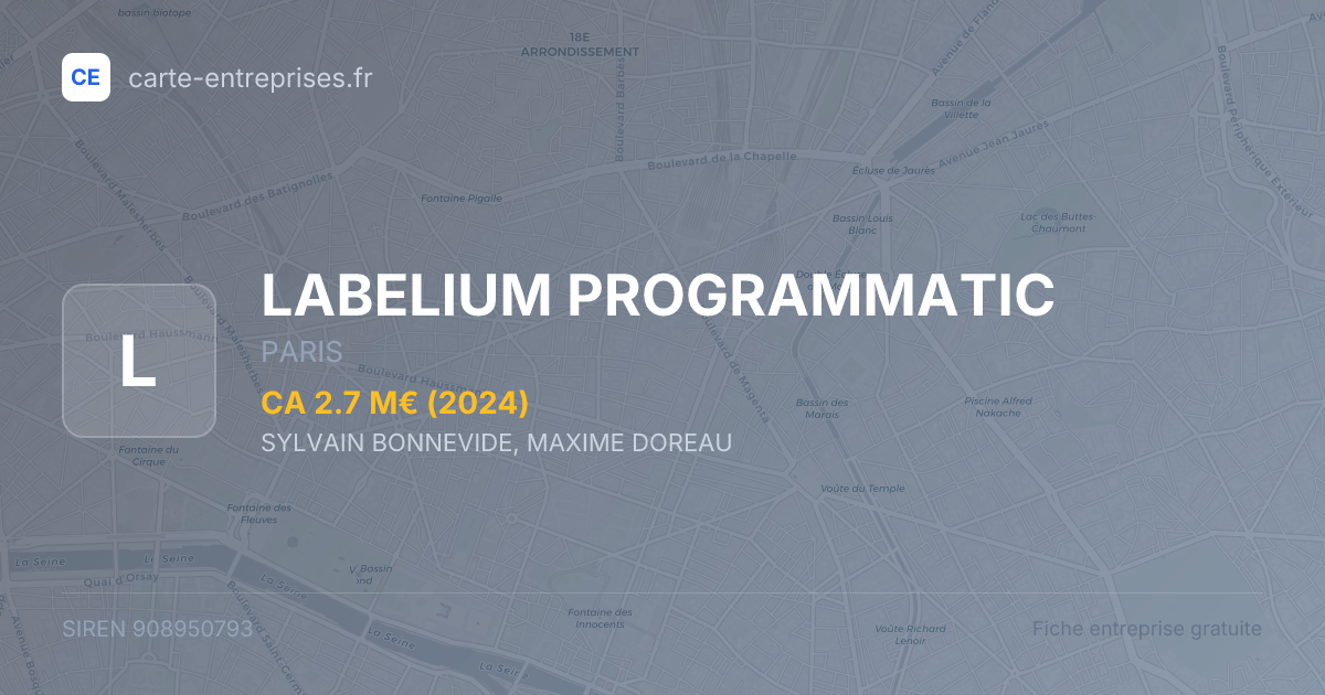 LABELIUM PROGRAMMATIC — 908950793 — fiche entreprise