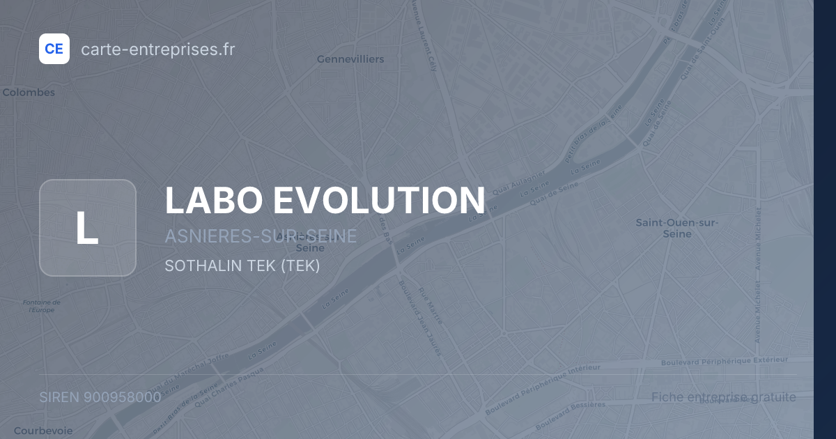 LABO EVOLUTION — 900958000 — fiche entreprise