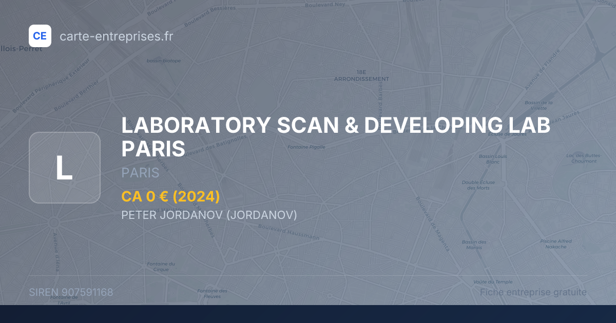 LABORATORY SCAN & DEVELOPING LAB PARIS — 907591168 — fiche entreprise