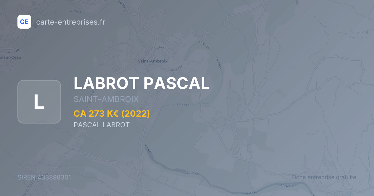 LABROT PASCAL — 433898301 — fiche entreprise