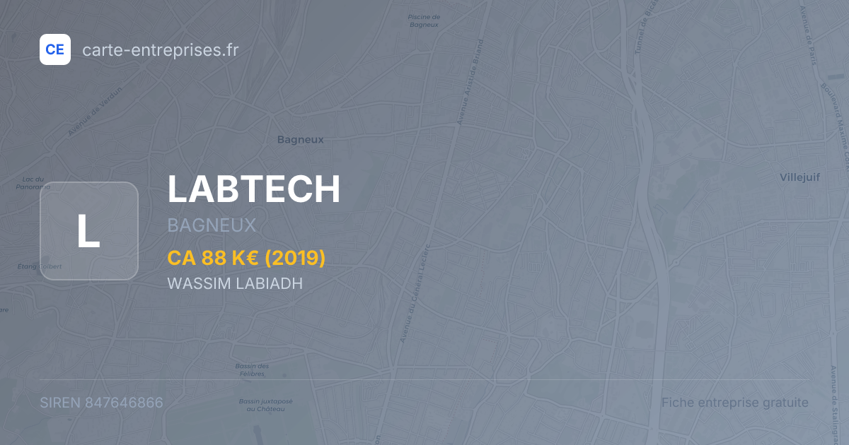 LABTECH — 847646866 — fiche entreprise
