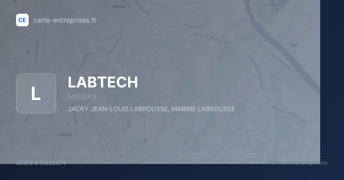 LABTECH — 849692074 — fiche entreprise