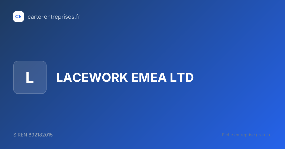 LACEWORK EMEA LTD — 892182015 — fiche entreprise