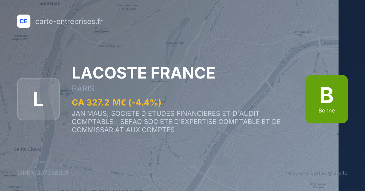 LACOSTE FRANCE — 307258301 — fiche entreprise