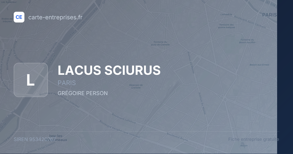 LACUS SCIURUS — 953420767 — fiche entreprise