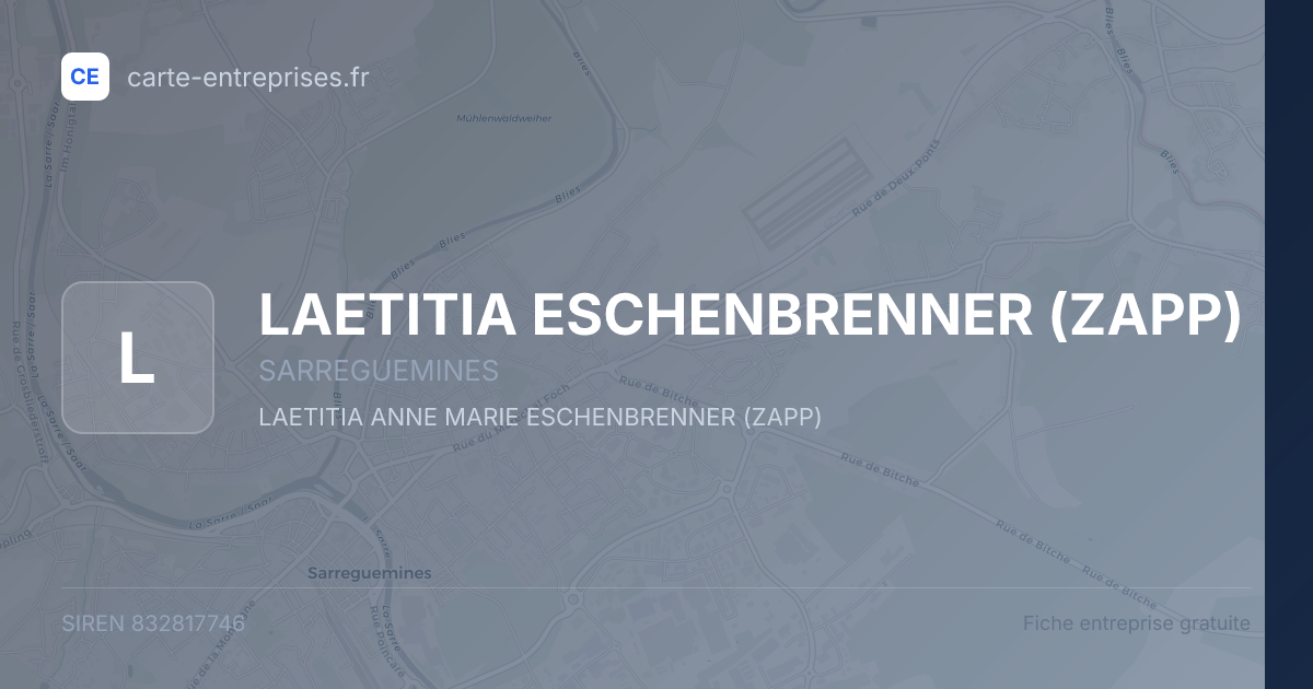 LAETITIA ESCHENBRENNER (ZAPP) — 832817746 — fiche entreprise