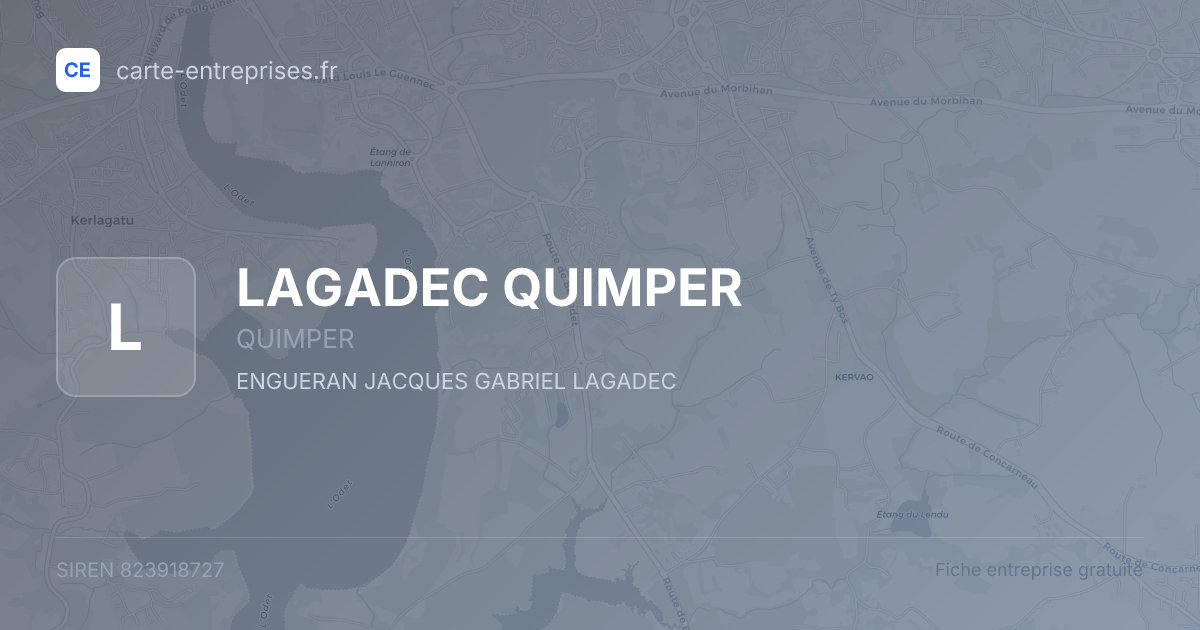 LAGADEC QUIMPER — 823918727 — fiche entreprise