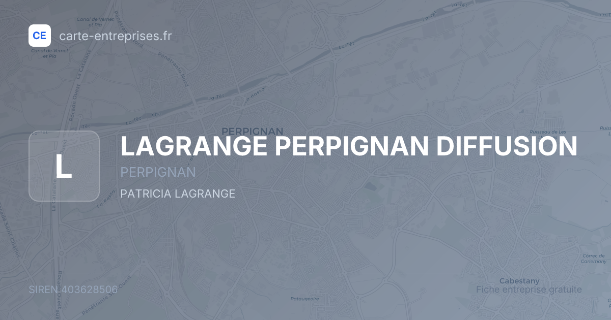 LAGRANGE PERPIGNAN DIFFUSION — 403628506 — fiche entreprise