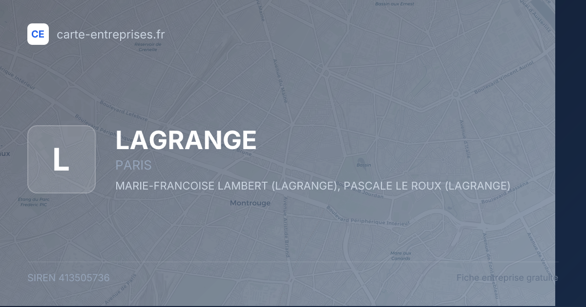 LAGRANGE — 413505736 — fiche entreprise