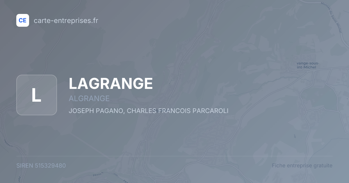 LAGRANGE — 515329480 — fiche entreprise
