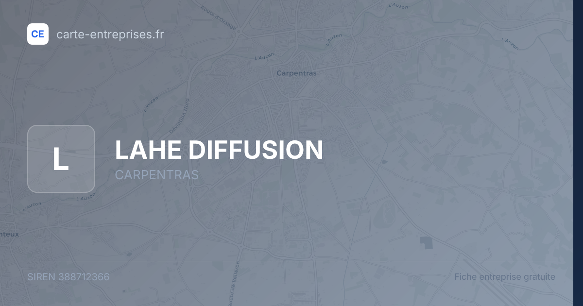 LAHE DIFFUSION — 388712366 — fiche entreprise