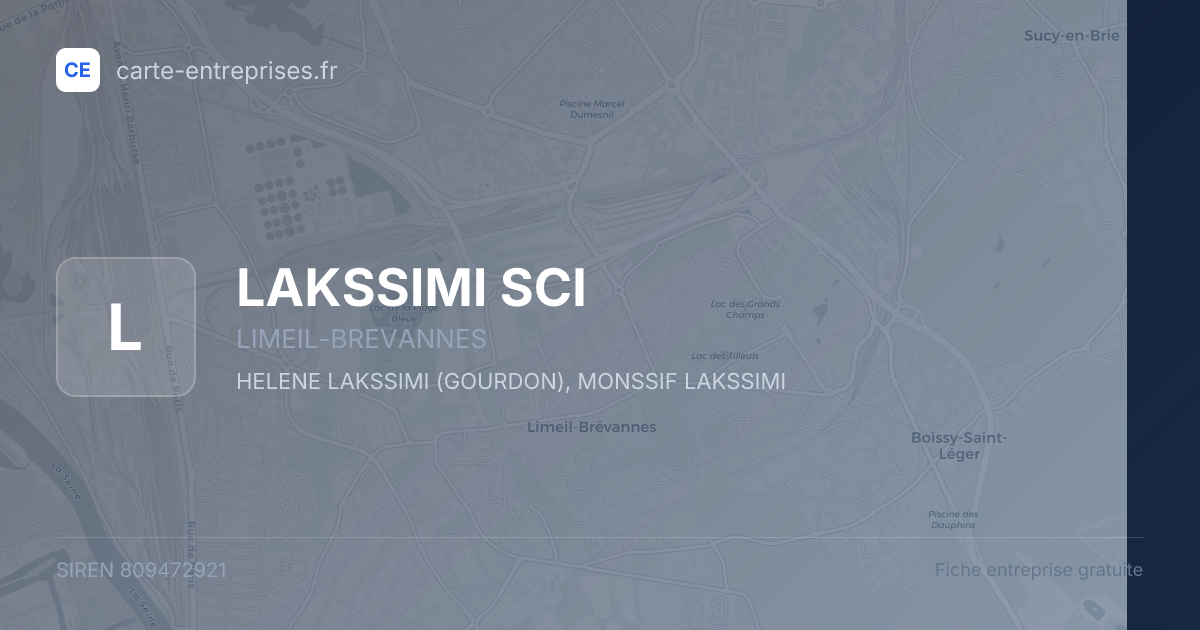 LAKSSIMI SCI — 809472921 — fiche entreprise