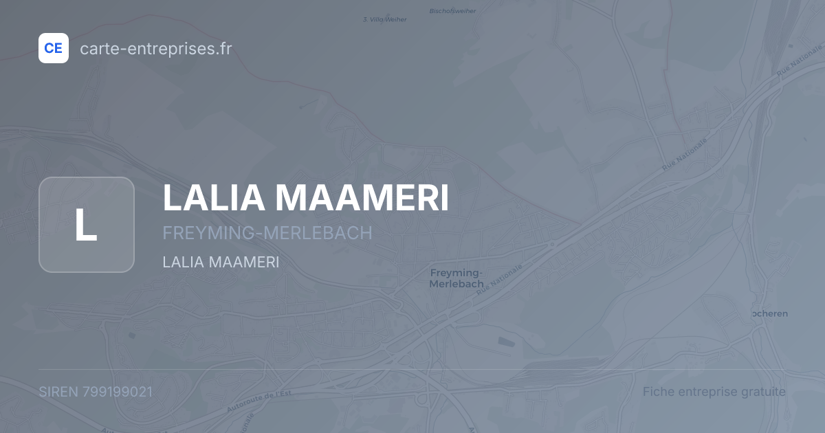 LALIA MAAMERI — 799199021 — fiche entreprise