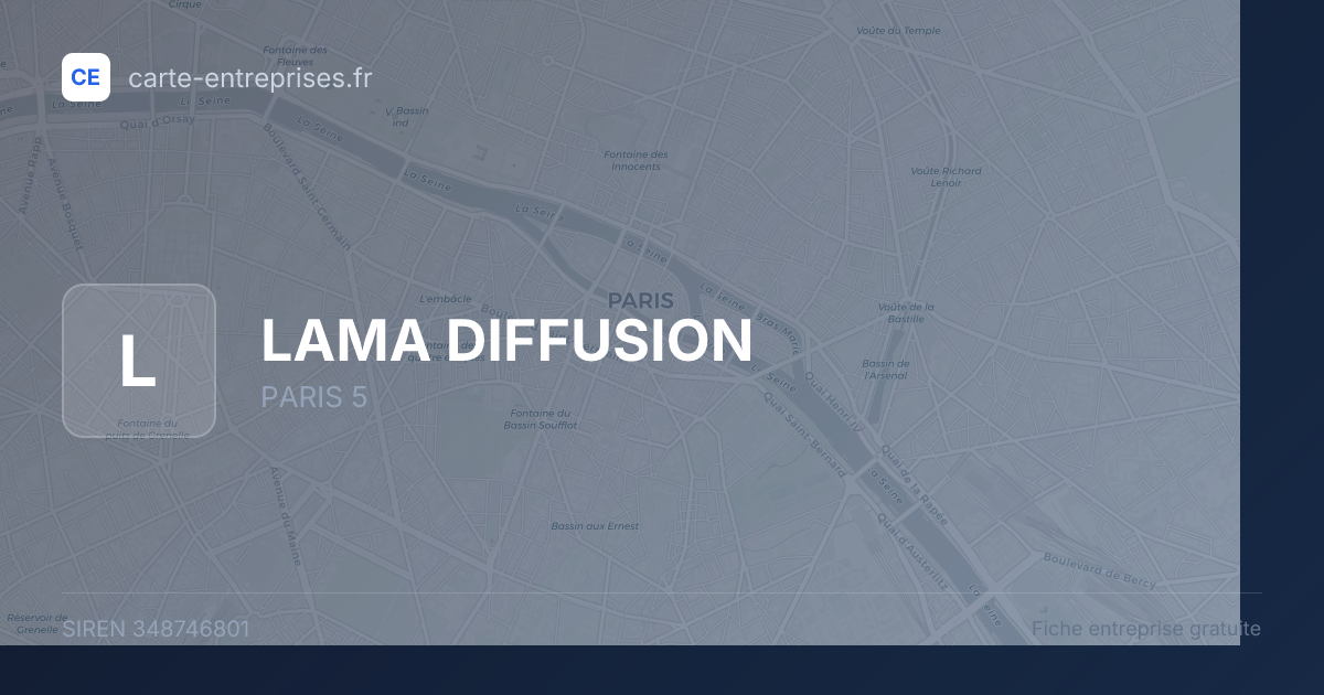 LAMA DIFFUSION — 348746801 — fiche entreprise