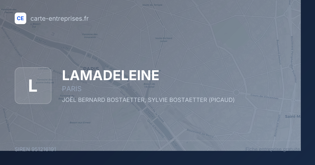 LAMADELEINE — 951216191 — fiche entreprise