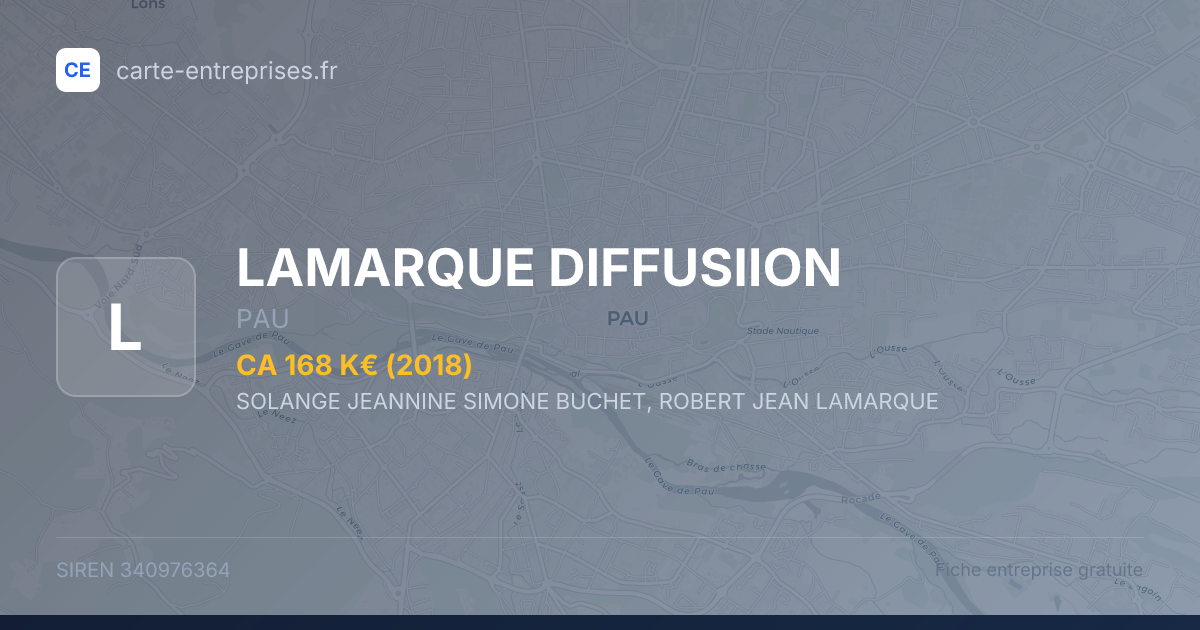 LAMARQUE DIFFUSIION — 340976364 — fiche entreprise