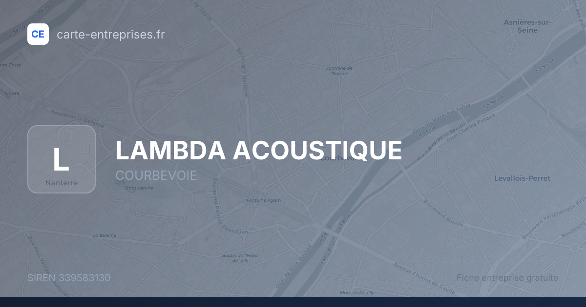 LAMBDA ACOUSTIQUE — 339583130 — fiche entreprise