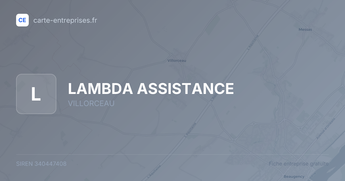 LAMBDA ASSISTANCE — 340447408 — fiche entreprise