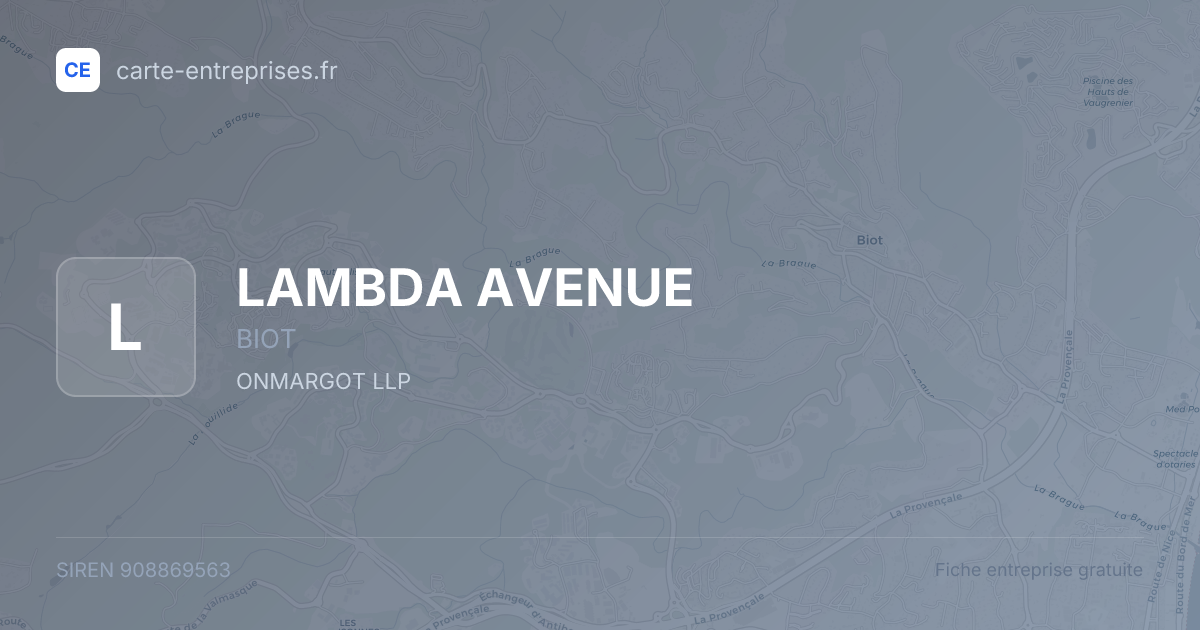 LAMBDA AVENUE — 908869563 — fiche entreprise