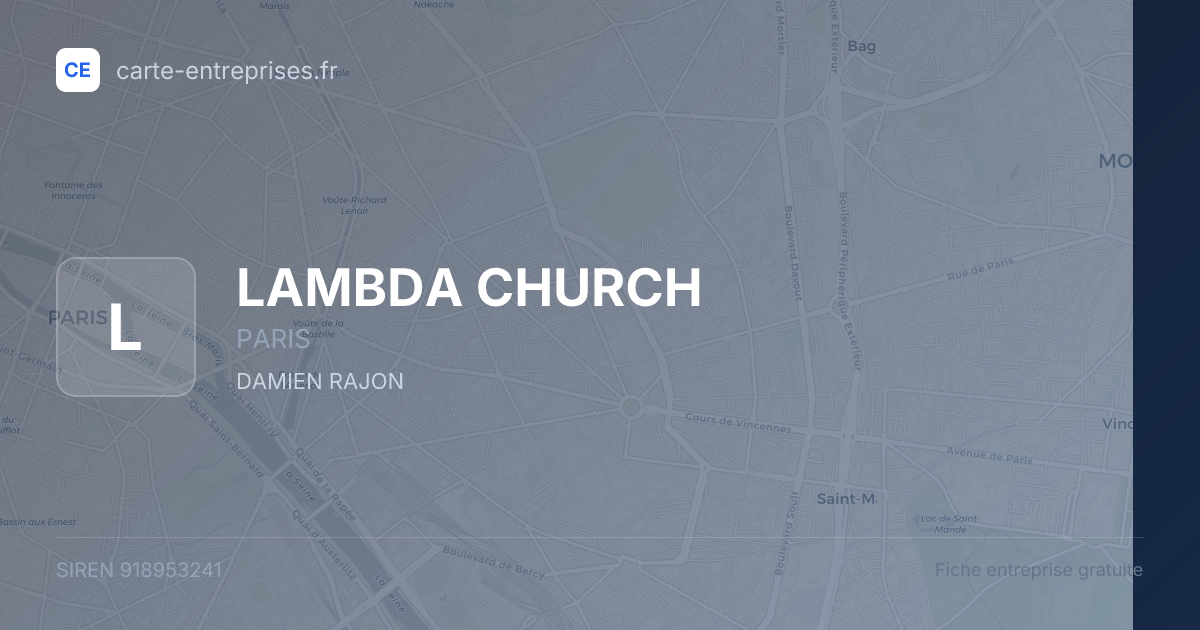 LAMBDA CHURCH — 918953241 — fiche entreprise