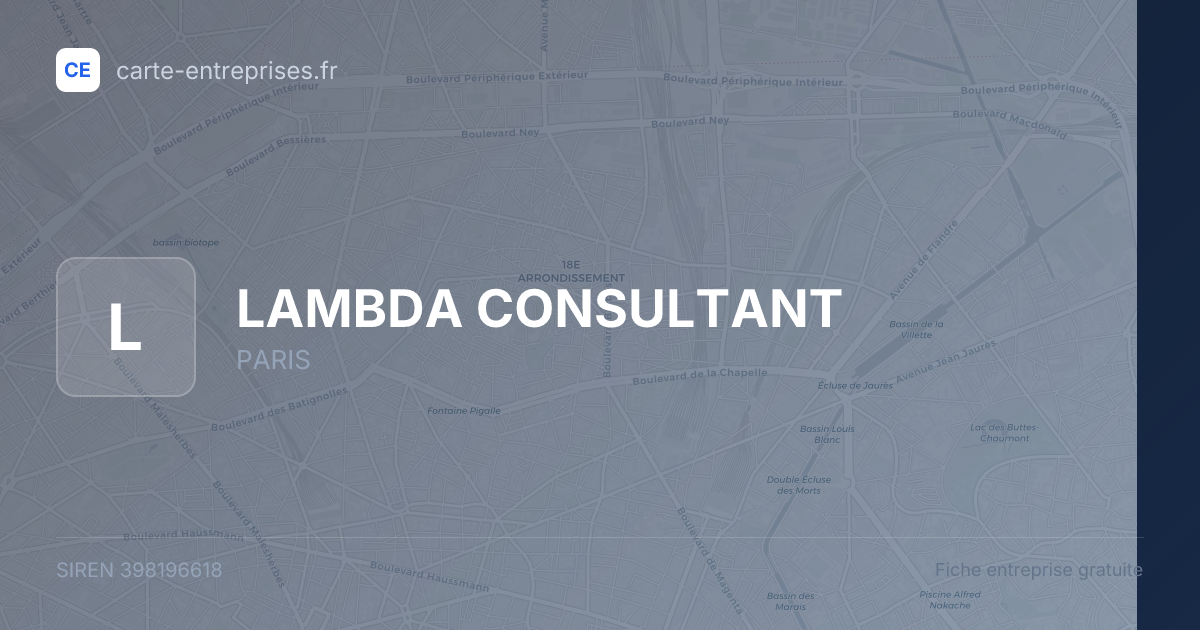 LAMBDA CONSULTANT — 398196618 — fiche entreprise