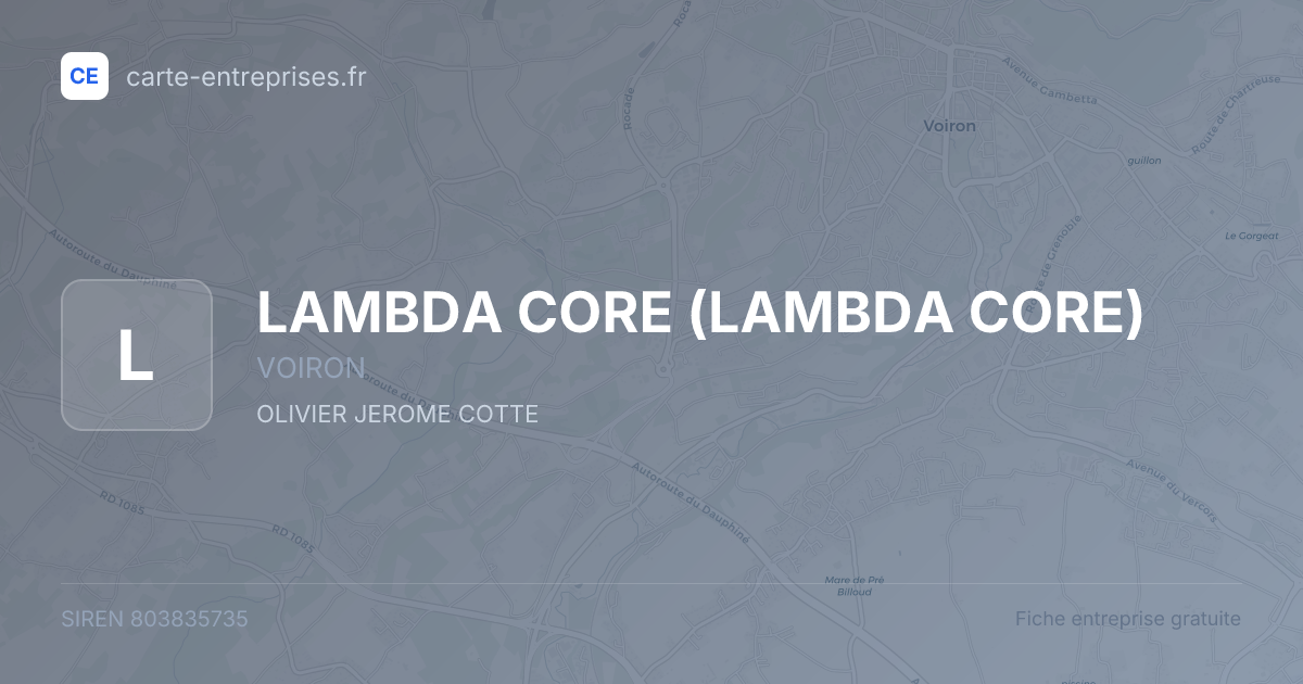 LAMBDA CORE — 803835735 — fiche entreprise