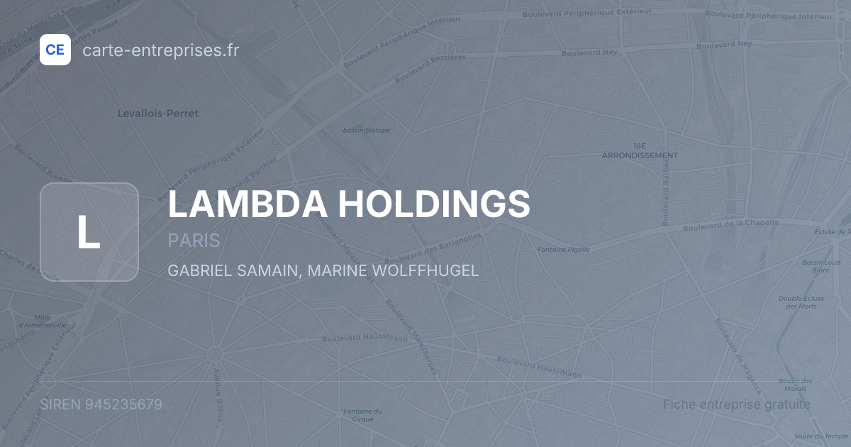 LAMBDA HOLDINGS — 945235679 — fiche entreprise
