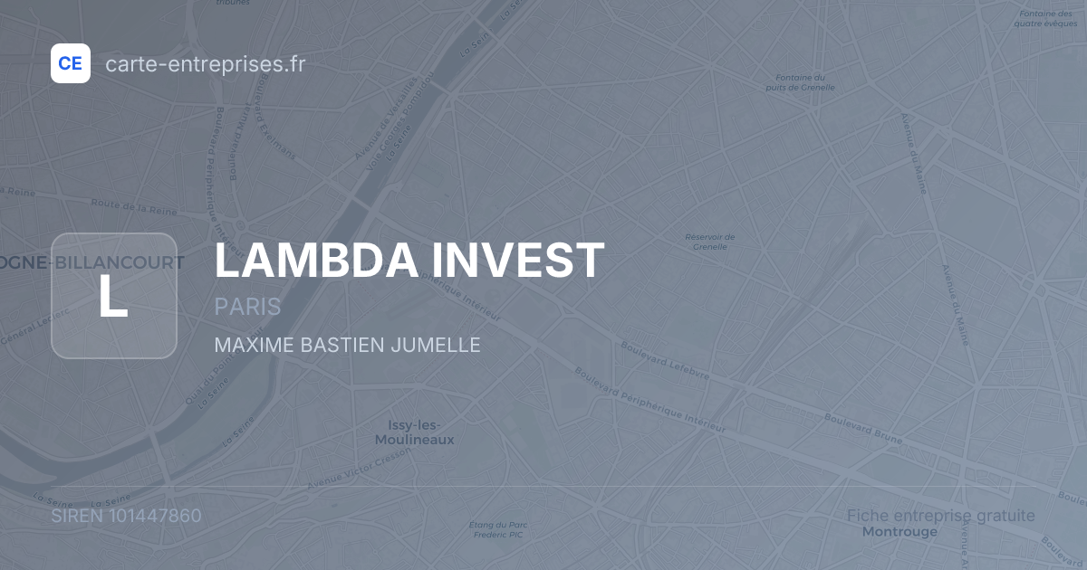 LAMBDA INVEST — 101447860 — fiche entreprise