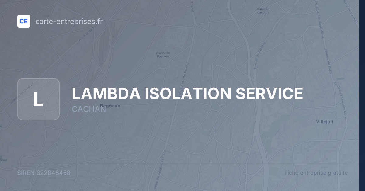 LAMBDA ISOLATION SERVICE — 322848458 — fiche entreprise