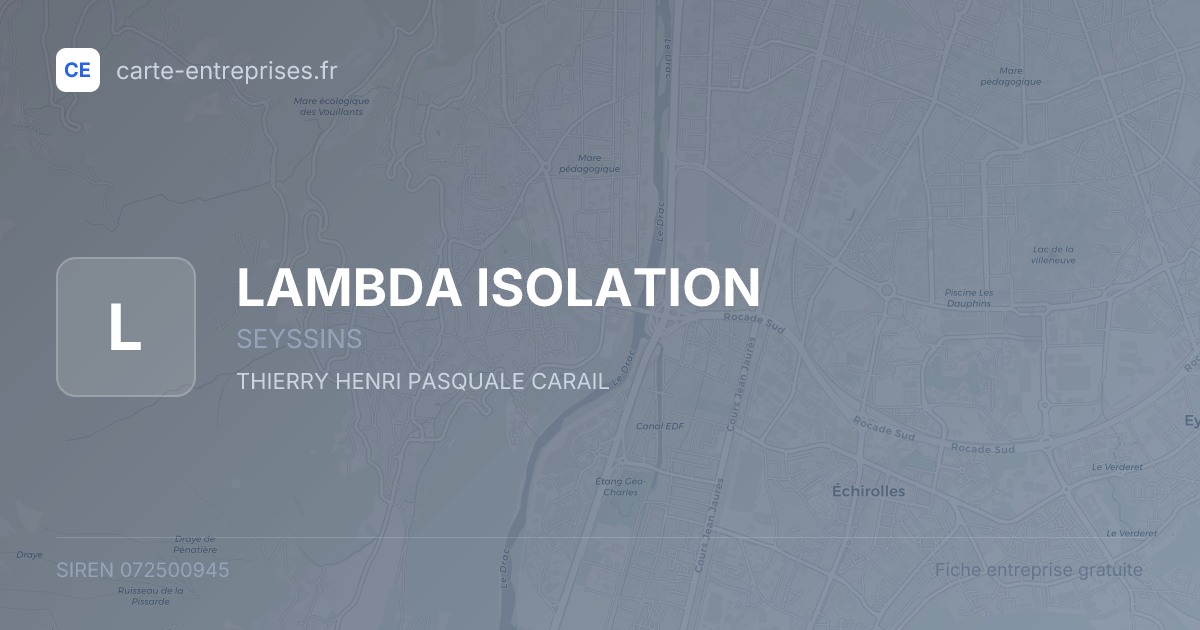 LAMBDA ISOLATION — 072500945 — fiche entreprise