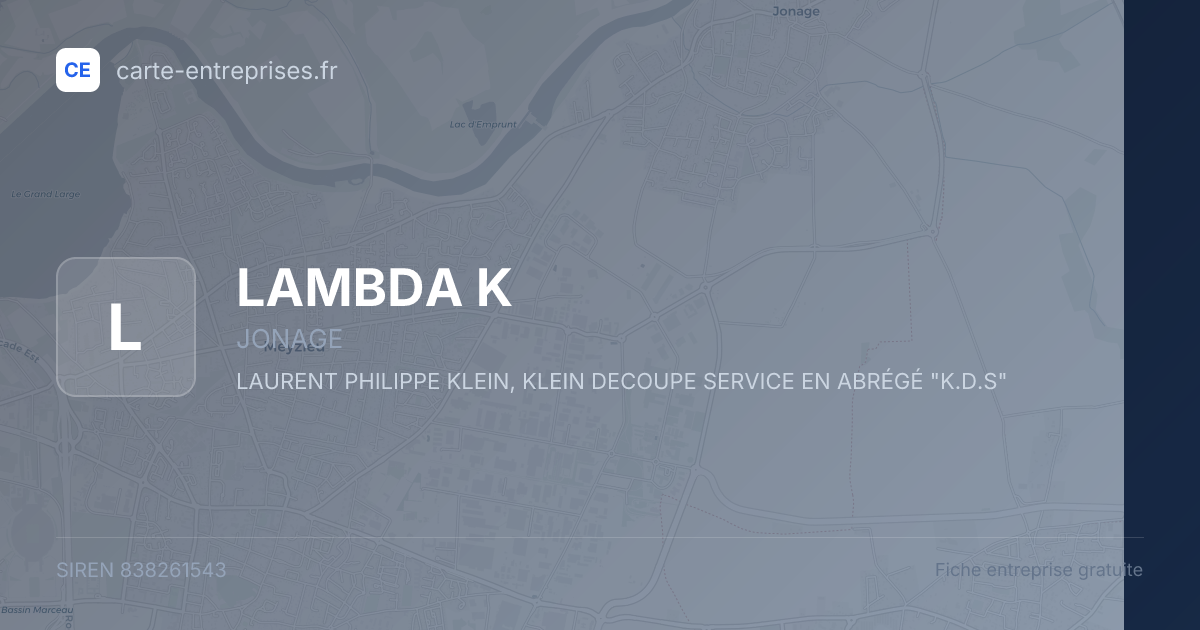 LAMBDA K — 838261543 — fiche entreprise