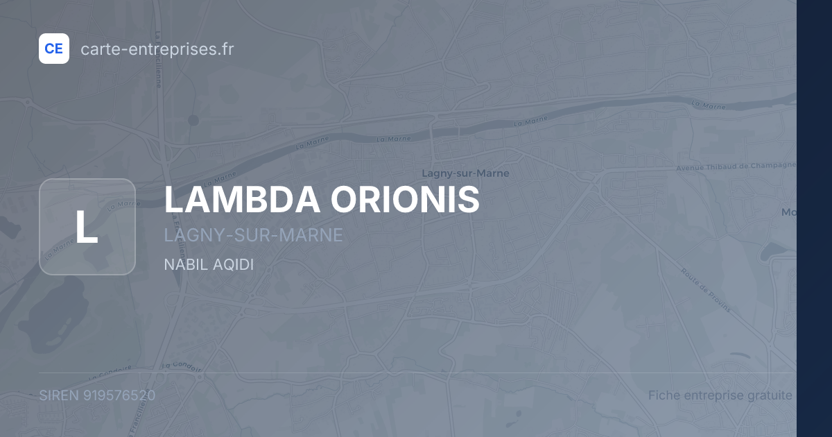 LAMBDA ORIONIS — 919576520 — fiche entreprise