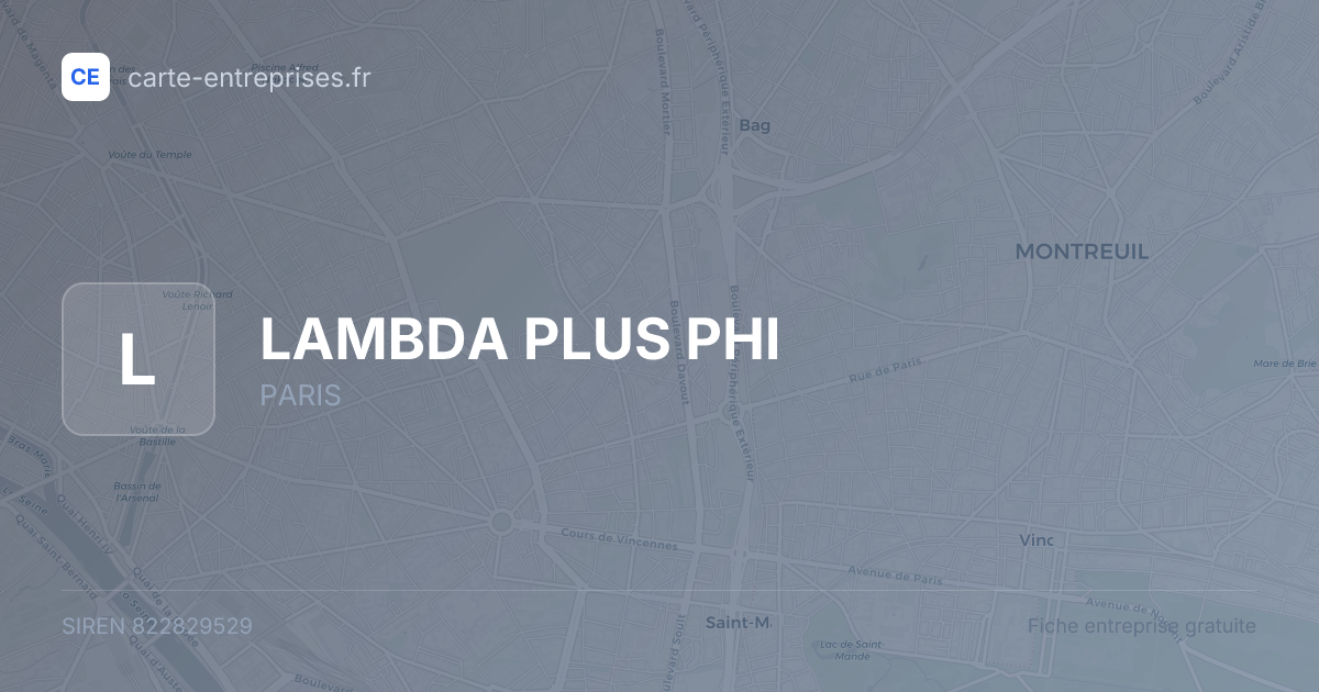 LAMBDA PLUS PHI — 822829529 — fiche entreprise