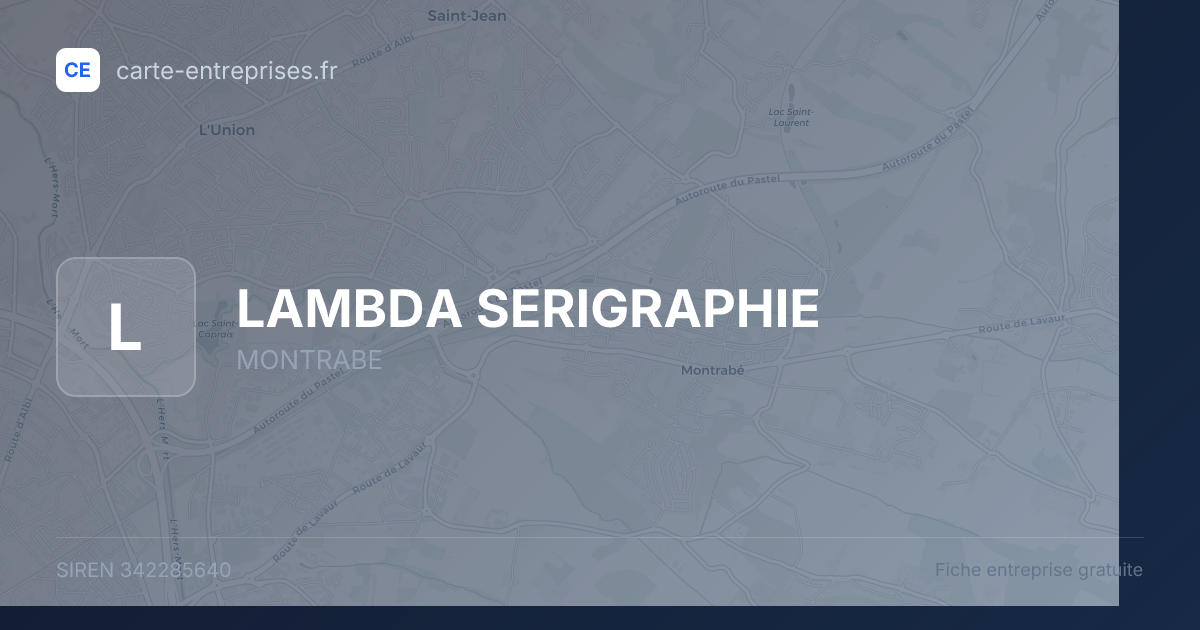 LAMBDA SERIGRAPHIE — 342285640 — fiche entreprise