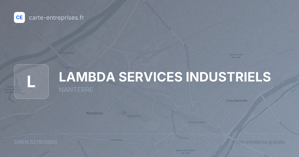 LAMBDA SERVICES INDUSTRIELS — 327820890 — fiche entreprise