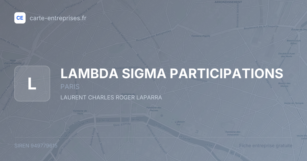 LAMBDA SIGMA PARTICIPATIONS — 949779615 — fiche entreprise