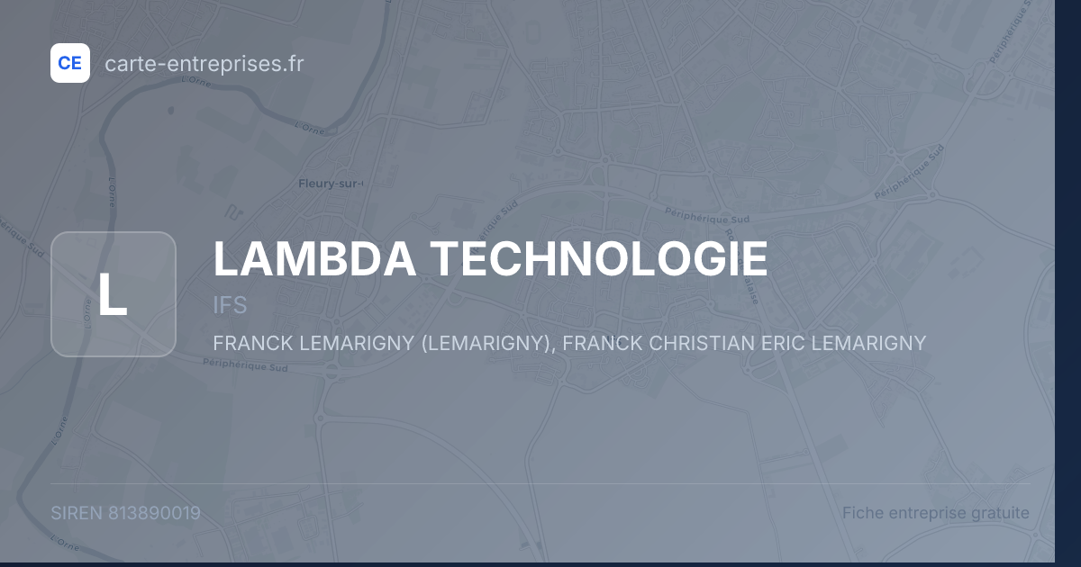 LAMBDA TECHNOLOGIE — 813890019 — fiche entreprise
