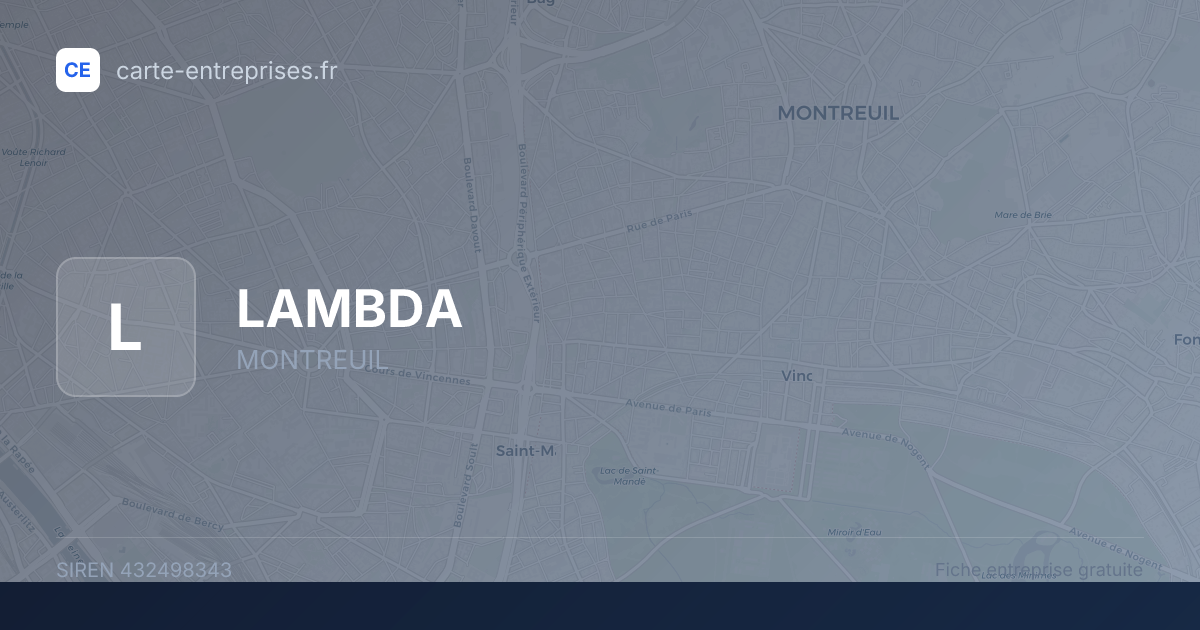LAMBDA — 432498343 — fiche entreprise