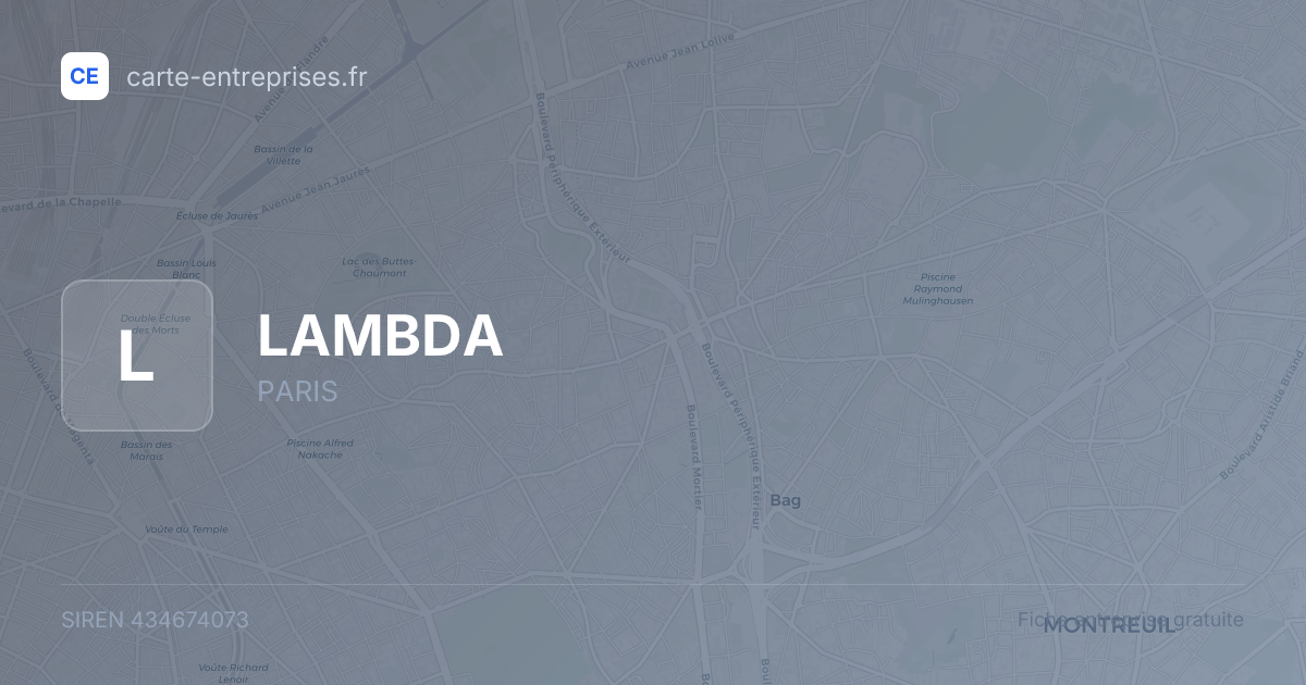 LAMBDA — 434674073 — fiche entreprise