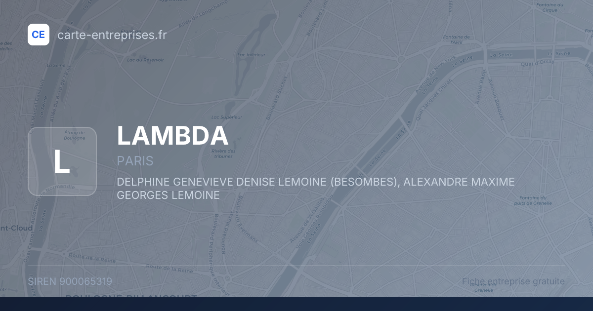 LAMBDA — 900065319 — fiche entreprise