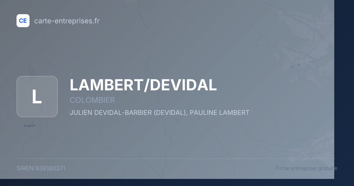 LAMBERT/DEVIDAL — 939160271 — fiche entreprise