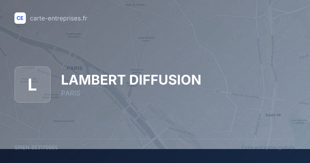 LAMBERT DIFFUSION — 353170665 — fiche entreprise