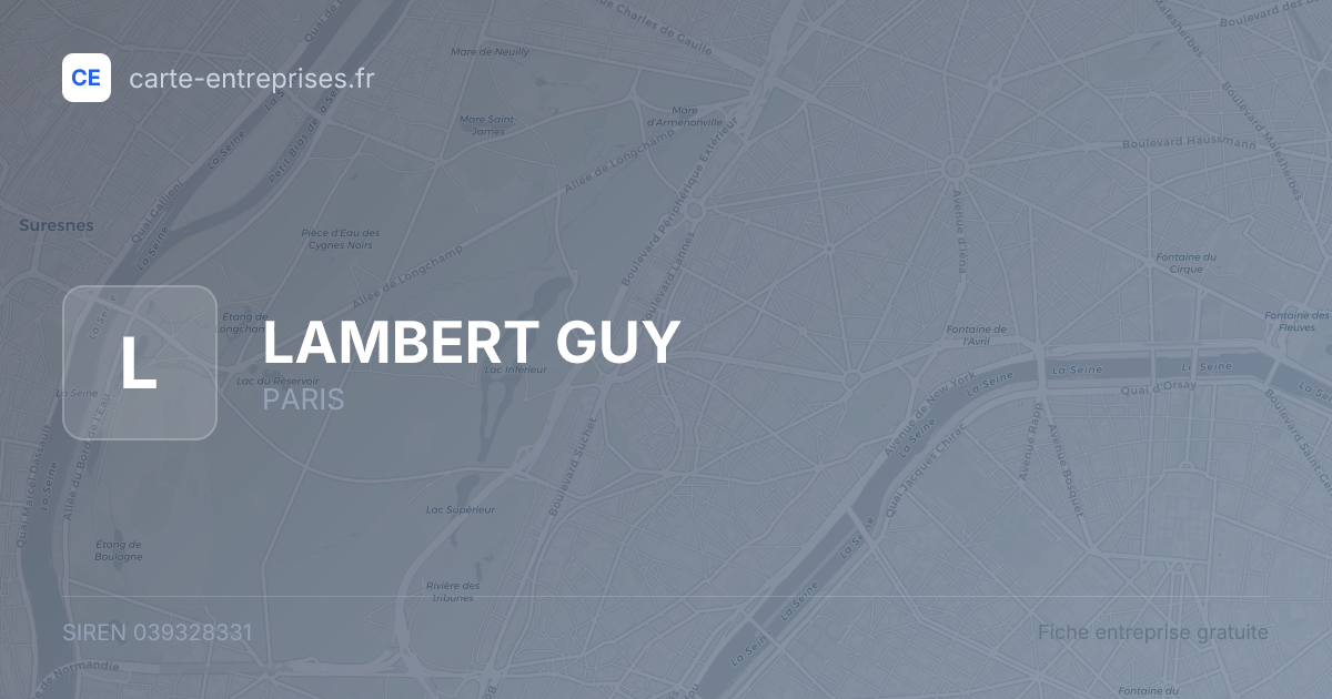 LAMBERT GUY — 039328331 — fiche entreprise